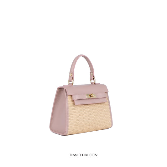 DH DIANAR M Top handle in pelle e rafia