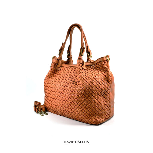 DH MONTALCINI L Borsa in pelle intrecciata