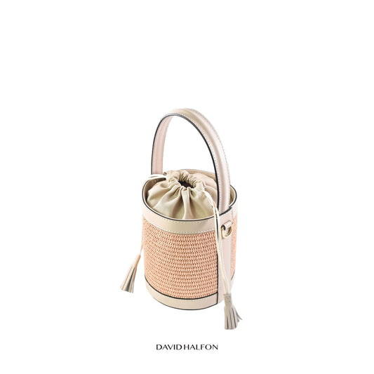 DH PARKS S Secchiello in rafia e pelle