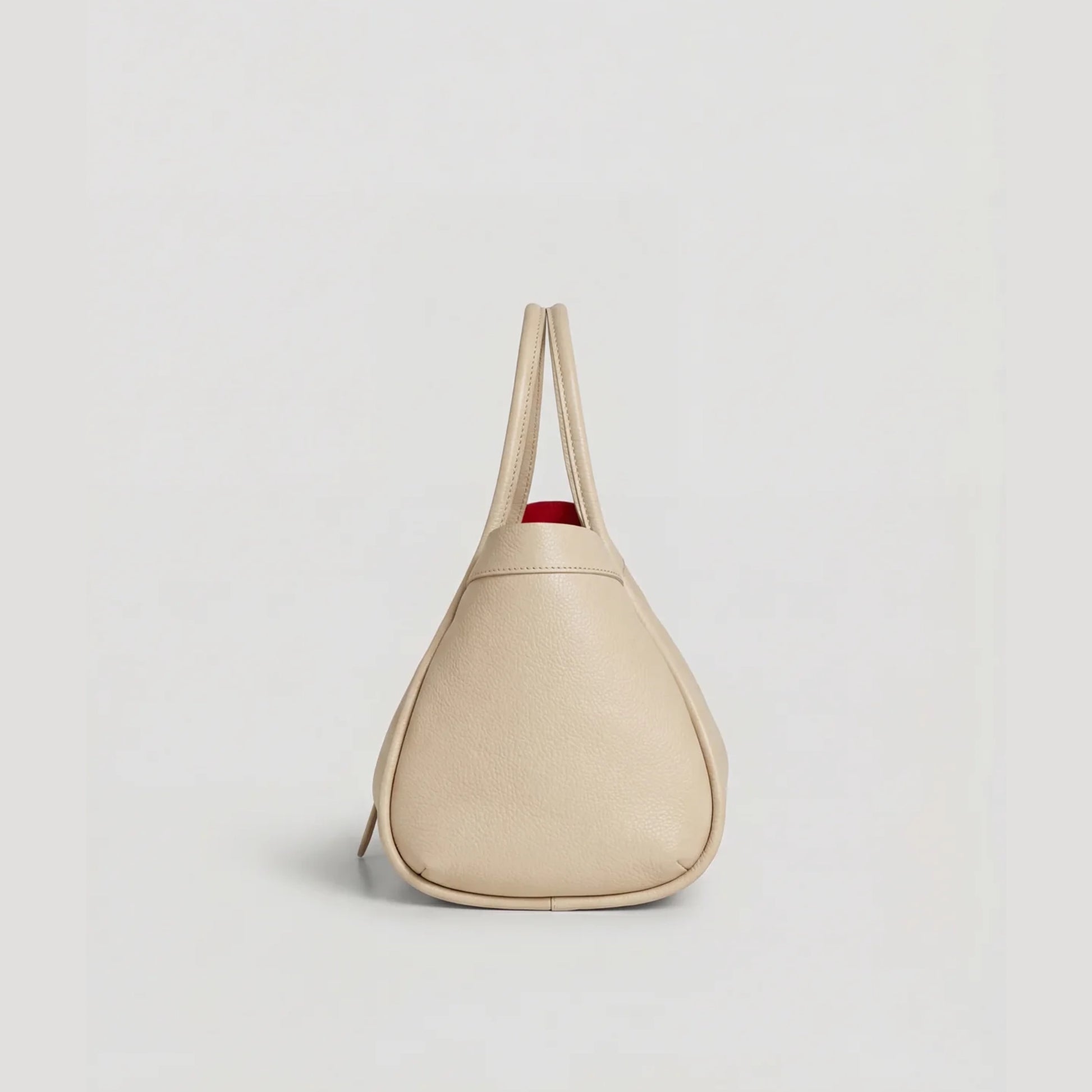 David Halfon Tabei grained leather shoulder bag beige side view