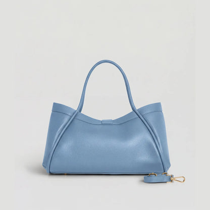 David Halfon Tabei grained leather shoulder bag sky blue back view