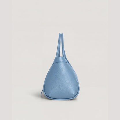 David Halfon Tabei grained leather shoulder bag sky blue side view