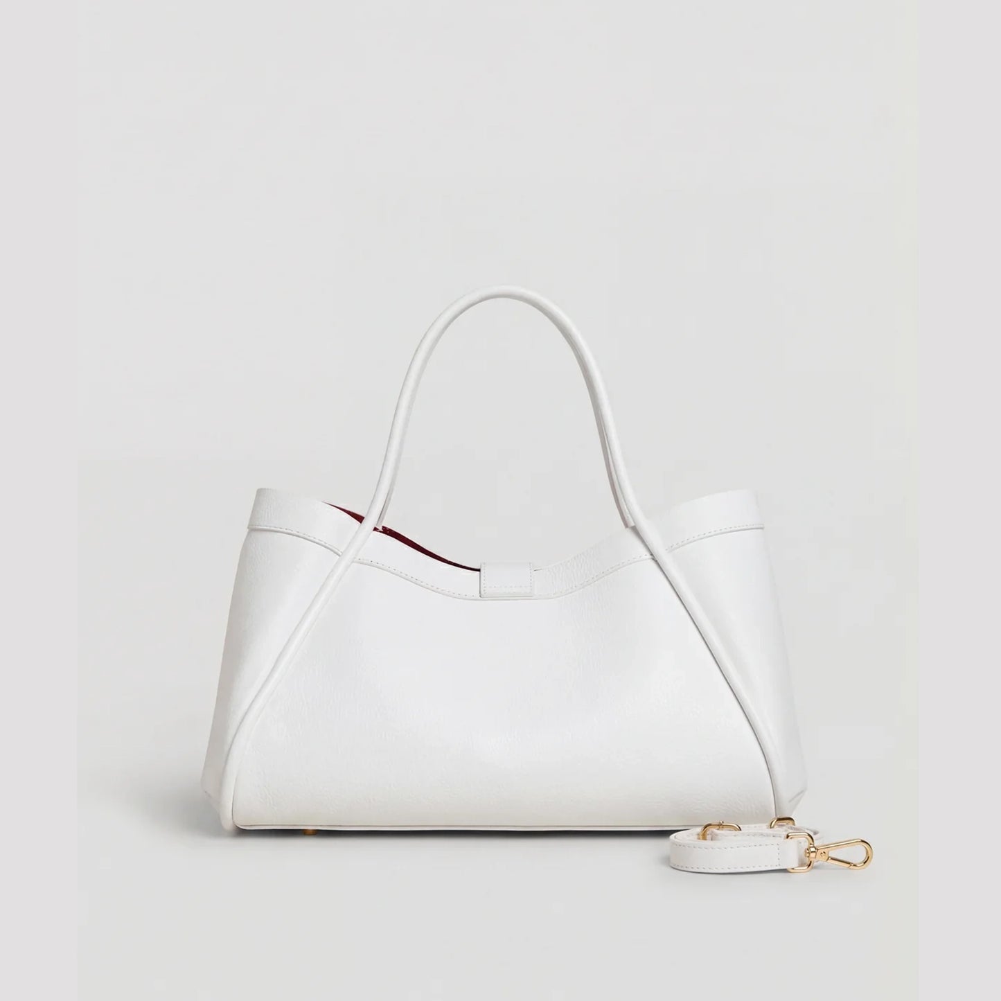 David Halfon Tabei grained leather shoulder bag white back view