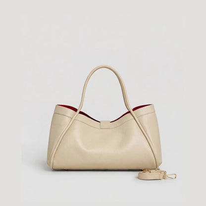 David Halfon Tabei grained leather shoulder bag beige back view