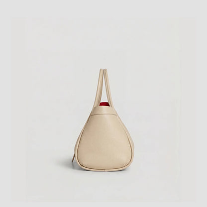 David Halfon Tabei grained leather shoulder bag beige side view