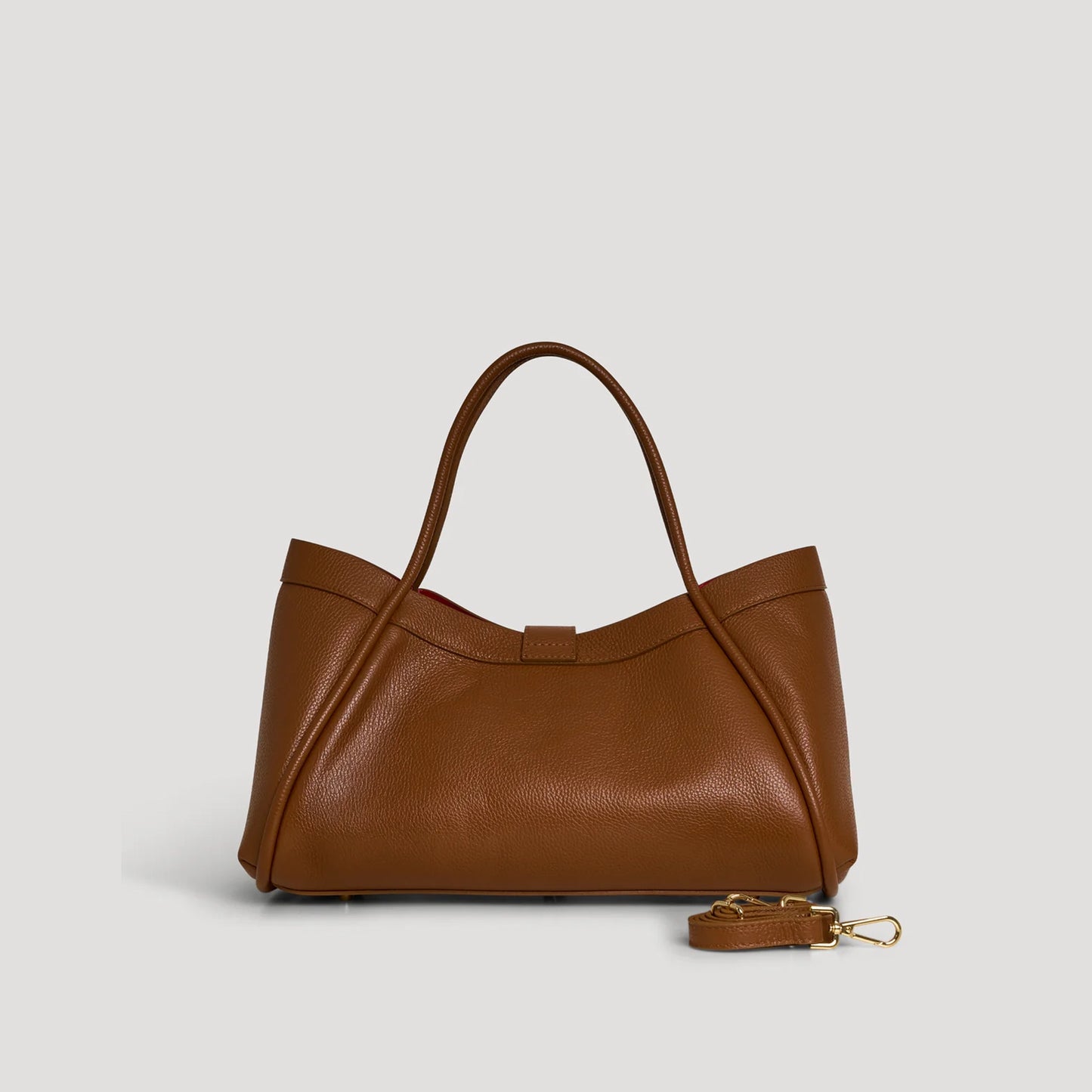 David Halfon Tabei grained leather shoulder bag leather brown back view