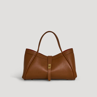 David Halfon Tabei grained leather shoulder bag leather brown front view