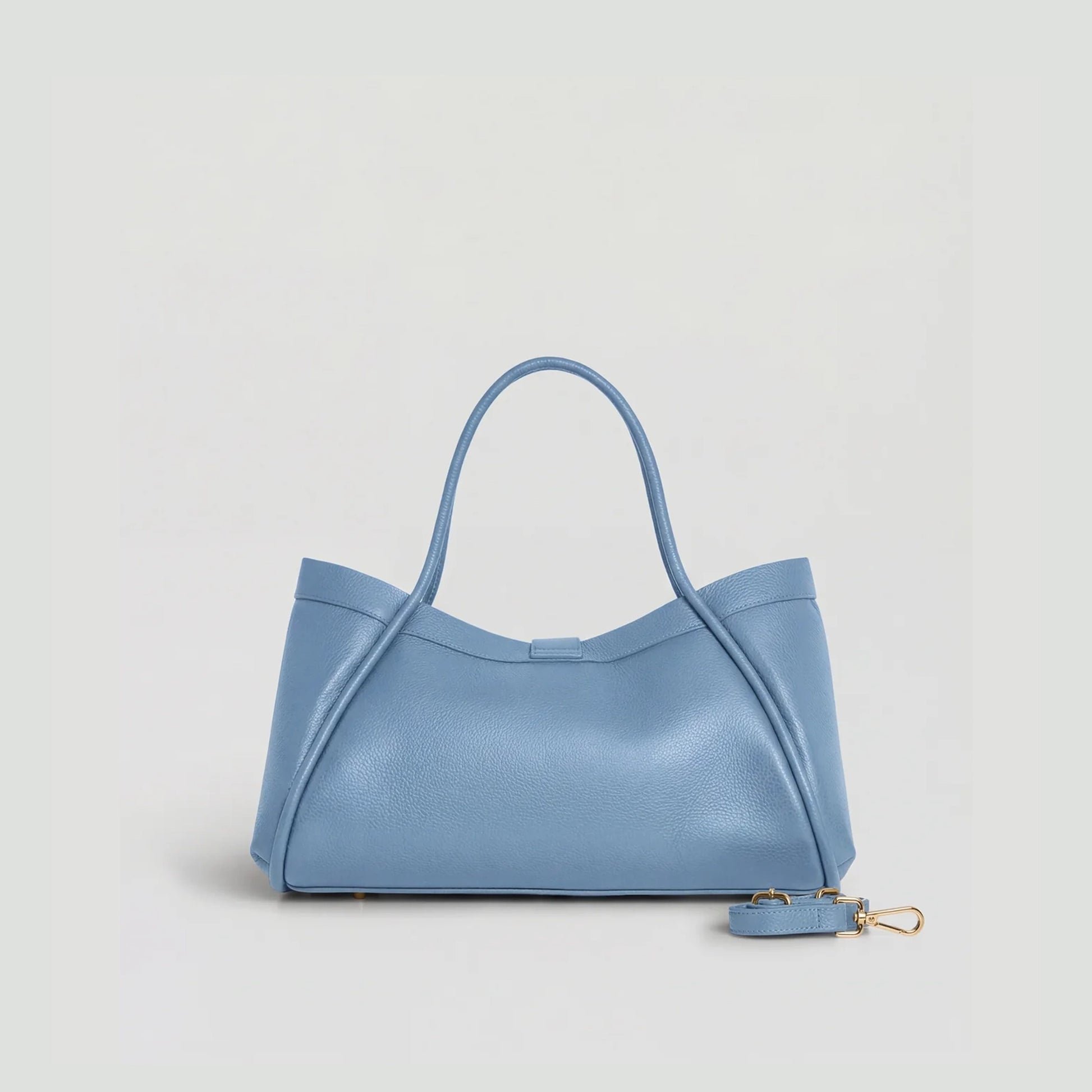 David Halfon Tabei grained leather shoulder bag sky blue back view