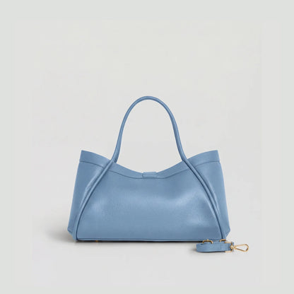 David Halfon Tabei grained leather shoulder bag sky blue back view