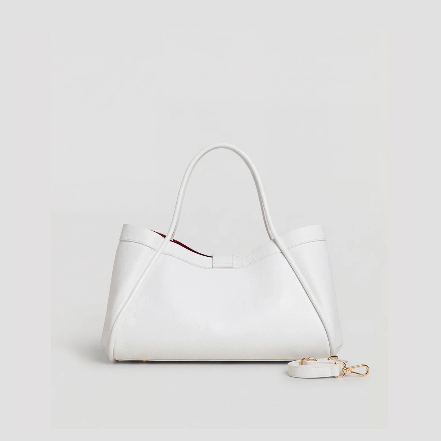 David Halfon Tabei grained leather shoulder bag white back view