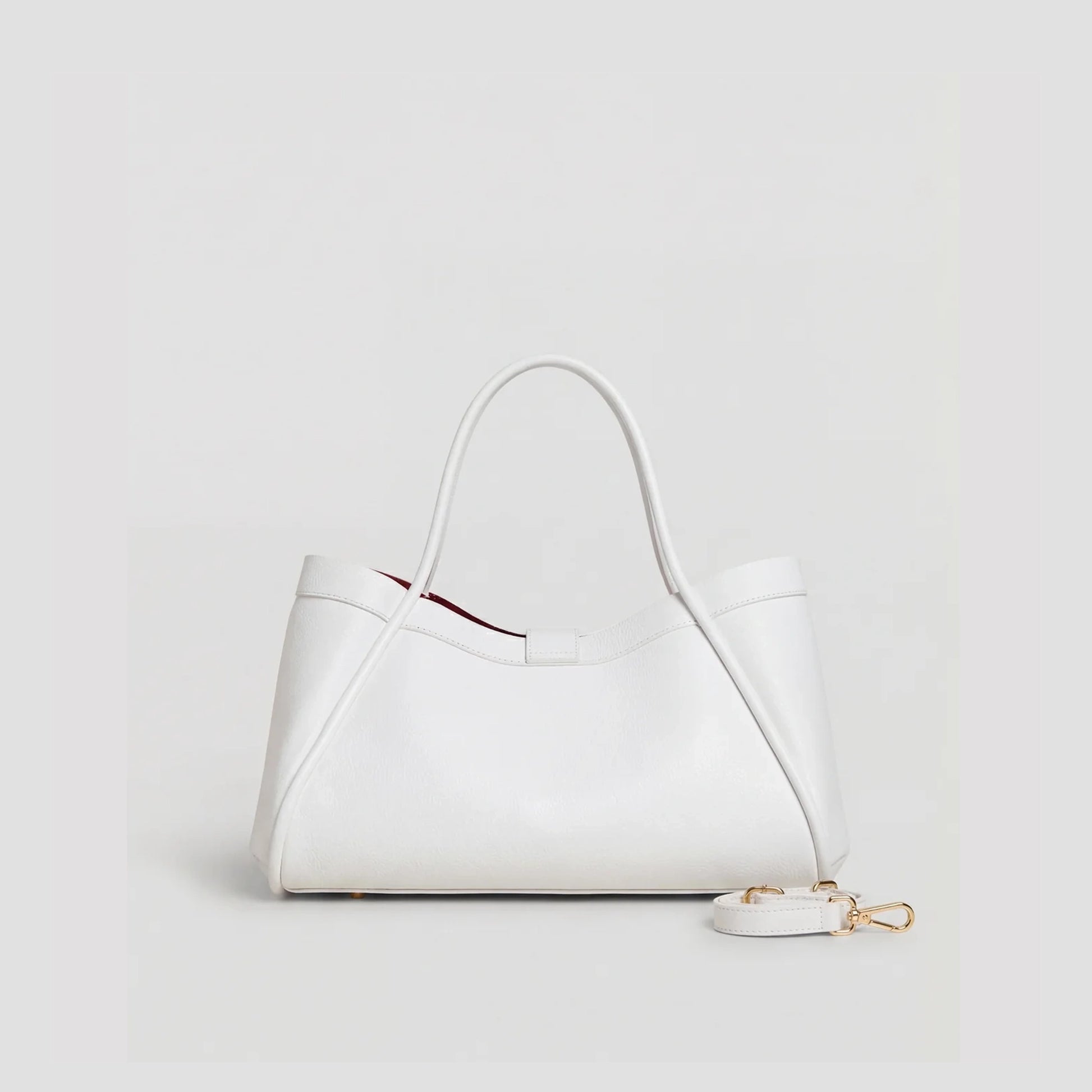 David Halfon Tabei grained leather shoulder bag white back view