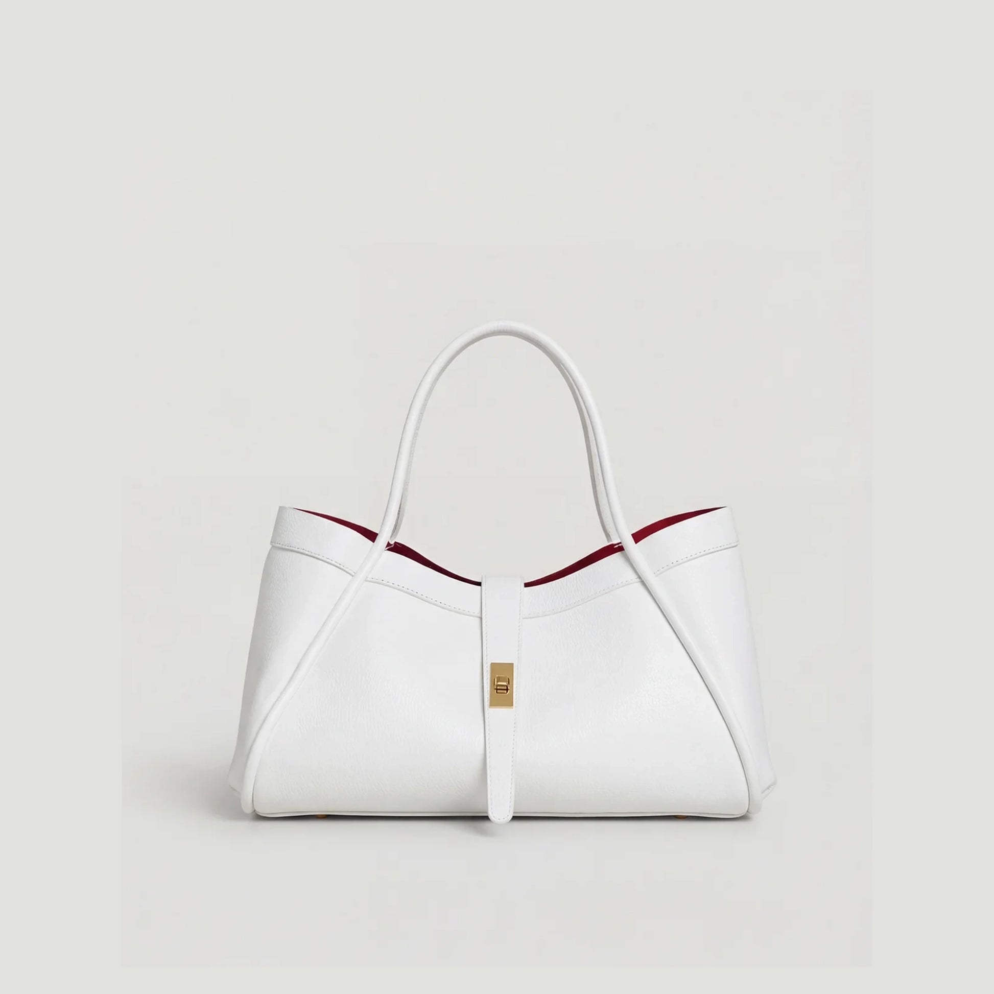 David Halfon Tabei grained leather shoulder bag white front view