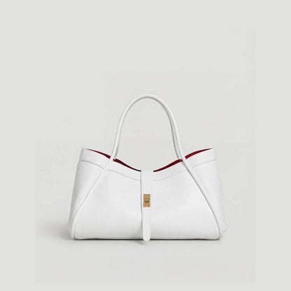 David Halfon Tabei grained leather shoulder bag white front view