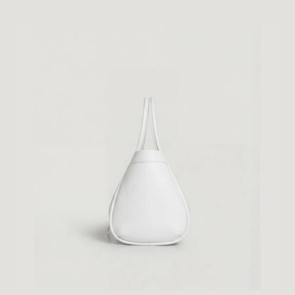 David Halfon Tabei grained leather shoulder bag white side view