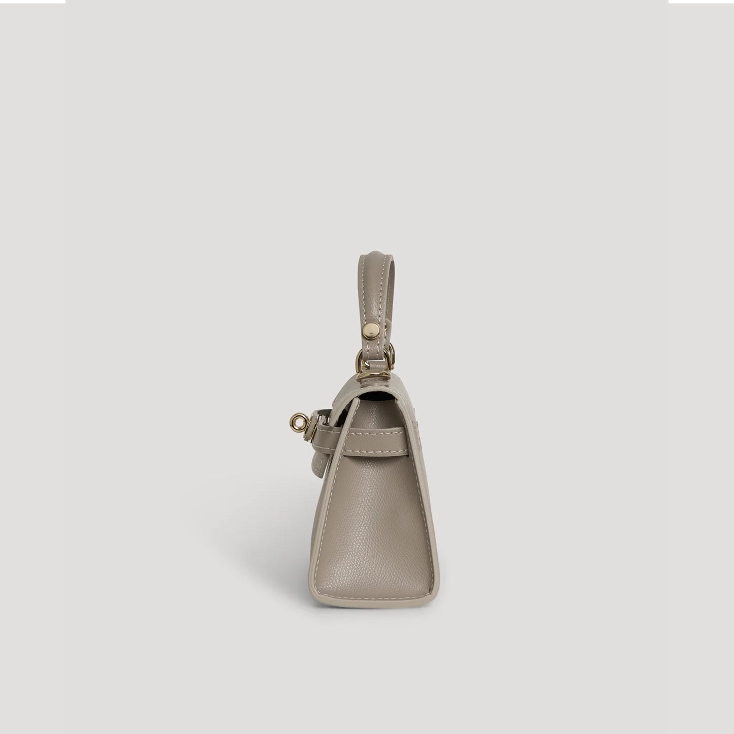 Diana S top-handle bag in hammered leather dove grey — side view
